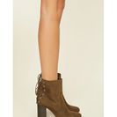 Incaltaminte Femei Forever21 Faux Suede Lace-Up Booties Olive