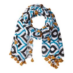 Accesorii Femei San Diego Hat Company BSS1549 Lightweight Scarf with All Over Print and Tassels BlackWhite