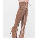 Incaltaminte Femei CheapChic Revamp Faux Suede Over-the-knee Boots Taupe