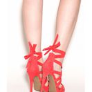 Incaltaminte Femei CheapChic X Games Strappy Caged Faux Suede Heels Hotcoral