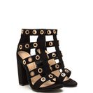 Incaltaminte Femei CheapChic Hole-d It Together Chunky Caged Heels Black