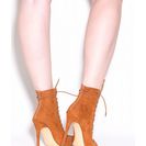Incaltaminte Femei CheapChic So In Step Faux Suede Lace-up Booties Tan