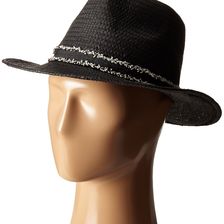 Vince Camuto Frayed Band Panama Hat Black