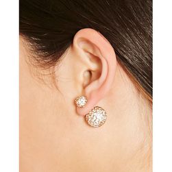 Bijuterii Femei Forever21 Rhinestoned Dual Studs Whitepeach