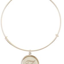 Alex and Ani Sterling Silver Initial Z Charm Wire Bangle RUSSIAN SILVER