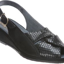 Spring Step Yvonne Black Nubuck/Python Print