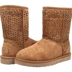 Incaltaminte Femei UGG Classic Short Flora Perf Chestnut Water Resistant Suede