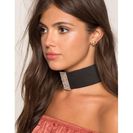 Bijuterii Femei CheapChic Rhinestone Bar Accent Elastic Choker Black