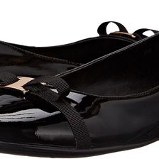 Vaneli Glenis Black Soft Patent/Black Arianna Fabric/Gold Trim