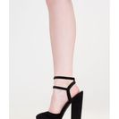 Incaltaminte Femei CheapChic 90s Baby Velvet Platform Chunky Heels Black