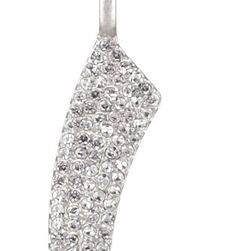 Vince Camuto Pave Flat Horn Pendant Necklace LT RHODIUM-CRYSTAL