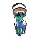 Incaltaminte Femei DSQUARED2 Wedge Verde Blue Cotone Stampa Piume