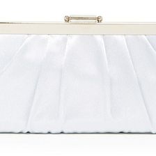 Jessica McClintock Pleated Evening Clutch SILVER