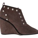 Incaltaminte Femei See by Chloe Suede Lace Up Wedge Bootie with Studs Grey
