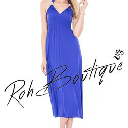 Rochie albastra, de zi, Roh