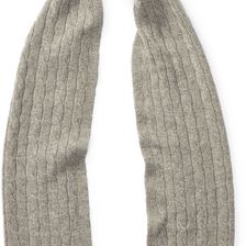 Ralph Lauren Cable-Knit Cashmere Scarf Fawn Grey Heather