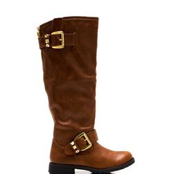 Incaltaminte Femei CheapChic Studly Double Buckle Boots Chestnut