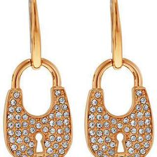 Michael Kors Pave Padlock Rose Gold-tone Drop Earrings MKJ4891791 N/A