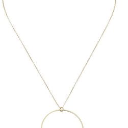 Ralph Lauren Modern Leaves 16in Pave Ring Pendant Necklace Gold/Crystal
