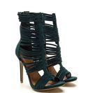 Incaltaminte Femei CheapChic All Strapped Up Velvet Caged Heels Forest