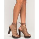 Incaltaminte Femei CheapChic Betsey-45w Rugged Beauty Platform TaupeKhaki