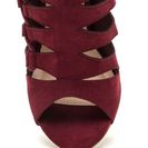 Incaltaminte Femei CheapChic Side Chick Laced-up Faux Suede Booties Burgundy