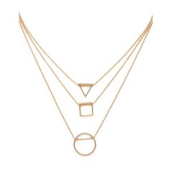 Bijuterii Femei Forever21 Geo Pendant Necklace Set Gold