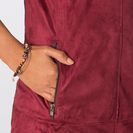 Rochie imitaţie de piele întoarsă 