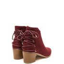 Incaltaminte Femei CheapChic Ring Leader Lace-up Chunky Booties Wine