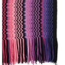 Accesorii Femei Missoni Zigzag Fringe Trim Wool-Blend Scarf Pink Purple