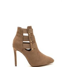 Incaltaminte Femei CheapChic Three Pointer Elastic Strap Booties Taupe