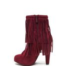 Incaltaminte Femei CheapChic Focus On Fringe Faux Suede Booties Berry