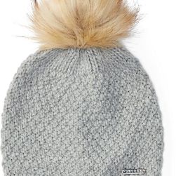 Ralph Lauren Faux-Fur Pom-Pom Hat Fawn Grey Heather
