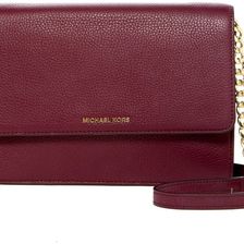 Michael Kors Large Daniela Leather Crossbody Bag PLUM