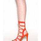 Incaltaminte Femei CheapChic On A Loop Strappy Faux Suede Heels Orange