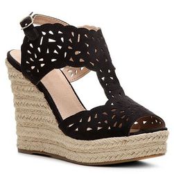 Incaltaminte Femei GC Shoes Celina Suede Wedge Sandal Black