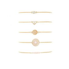 Bijuterii Femei Forever21 Ornate Charm Bracelet Set Goldclear