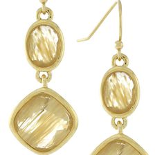 Cole Haan Double Drop Stone Earrings GOLDT