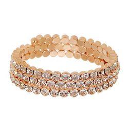 Bijuterii Femei Natasha Accessories Large Crystal Coil Bracelet ROSE GOLD