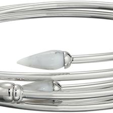 Vince Camuto Sculptural Flex Bracelet Light Rhodium/White Swirl