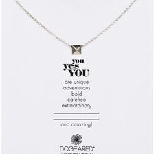 Dogeared Sterling Silver You Yes You Square Necklace NO COLOR