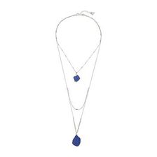 Bijuterii Femei GUESS Look of 3 Necklace w Organic Stones SilverBlue