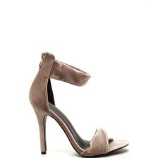 Incaltaminte Femei CheapChic Do The Twist Strappy Velvet Heels Bone