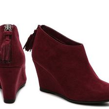 Incaltaminte Femei CL By Laundry Vente Wedge Bootie Burgundy