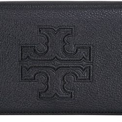Tory Burch Harper Flat Wallet Leather Crossbody - Black N/A