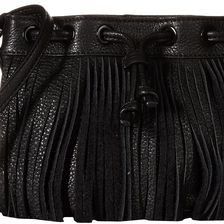 Rebecca Minkoff Fringe Micro Lexi Bucket Black