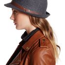 Accesorii Femei David Young Cloche Faux Leather Band Hat GREY