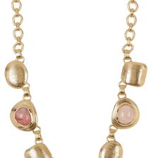 Cole Haan 12K Gold Plated Stone Station Chain Necklace GOLDT