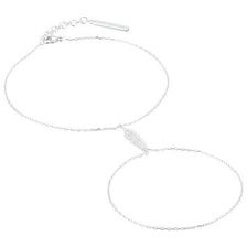 Bijuterii Femei Lucky Brand Feather Hand Chain Ring Medium Grey