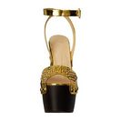 Incaltaminte Femei Giuseppe Zanotti Studded Wooden Sandal Shooting Oro